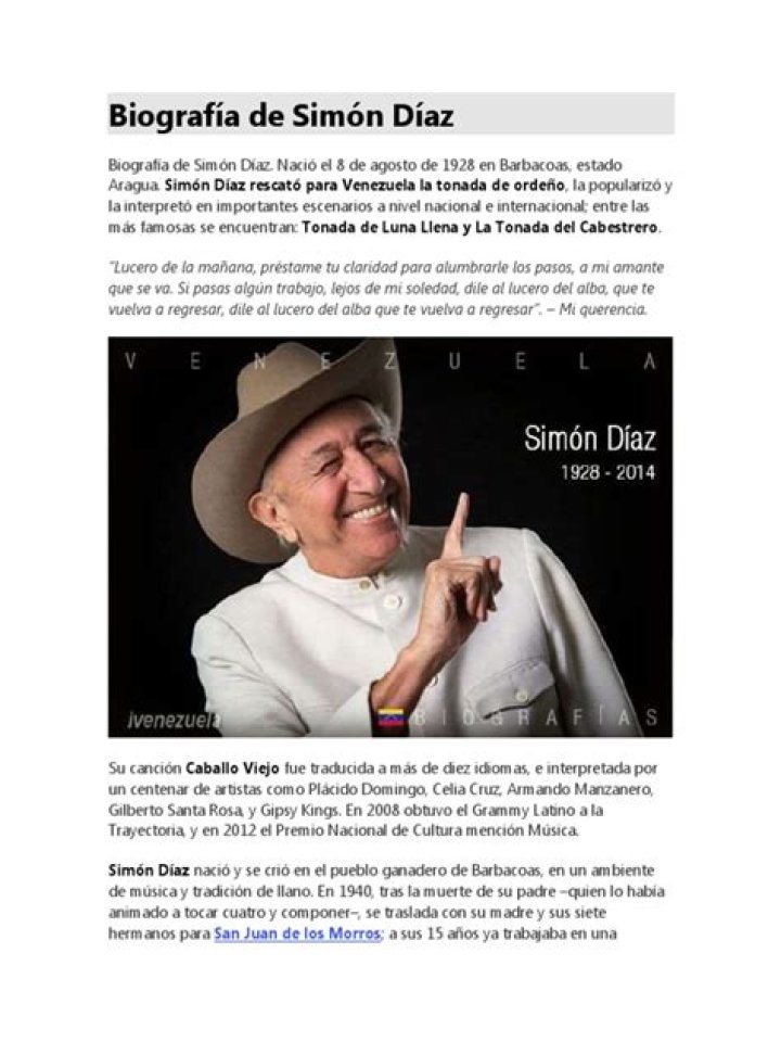 Simón Díaz biografía, edad, altura, esposo, net worth, familia
